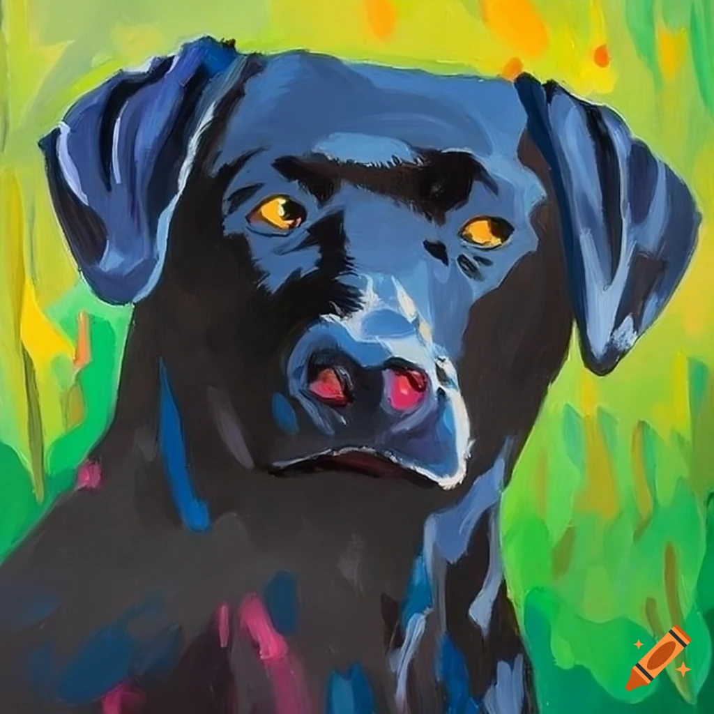 Dibujo de un perro negro muy peludo on Craiyon