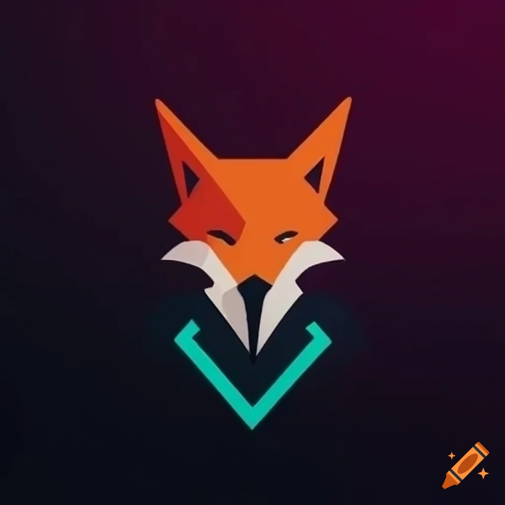 minimalist gaming logo featuring a fox