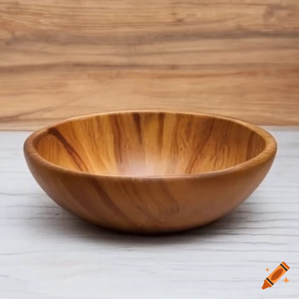 Side view of a wooden fruit bowl