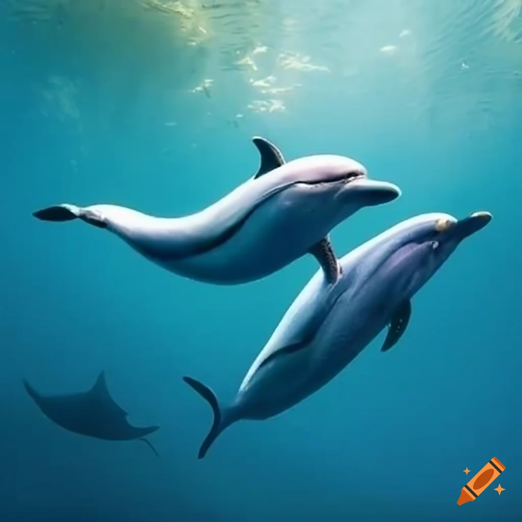cute dolphins wishing happy holidays