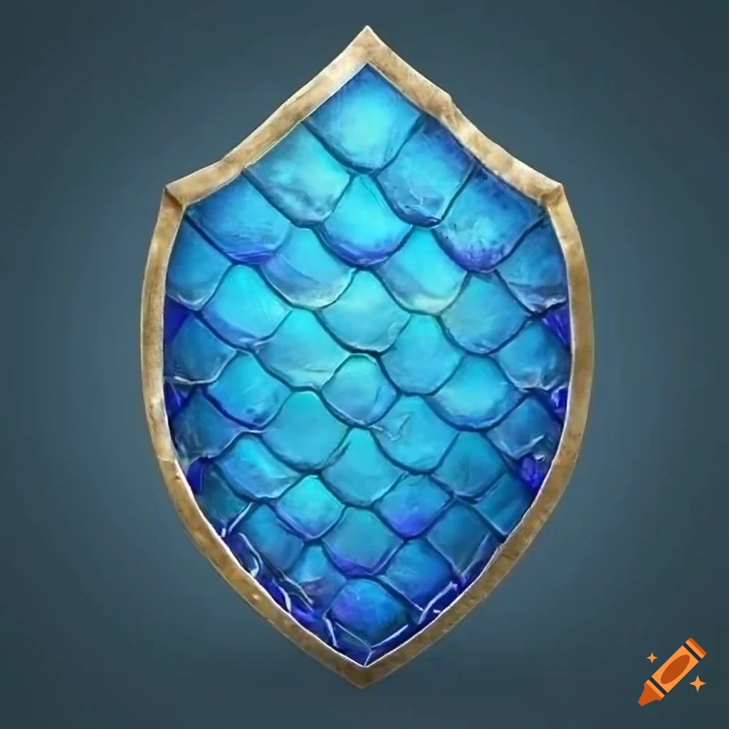 Blue dragon scale shield on Craiyon