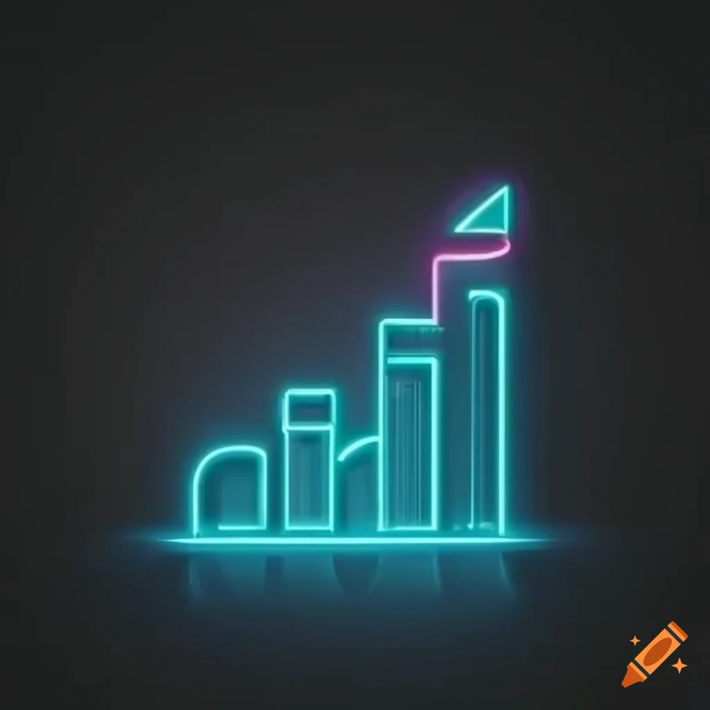 Neon speed stock chart logo on black background on craiyon