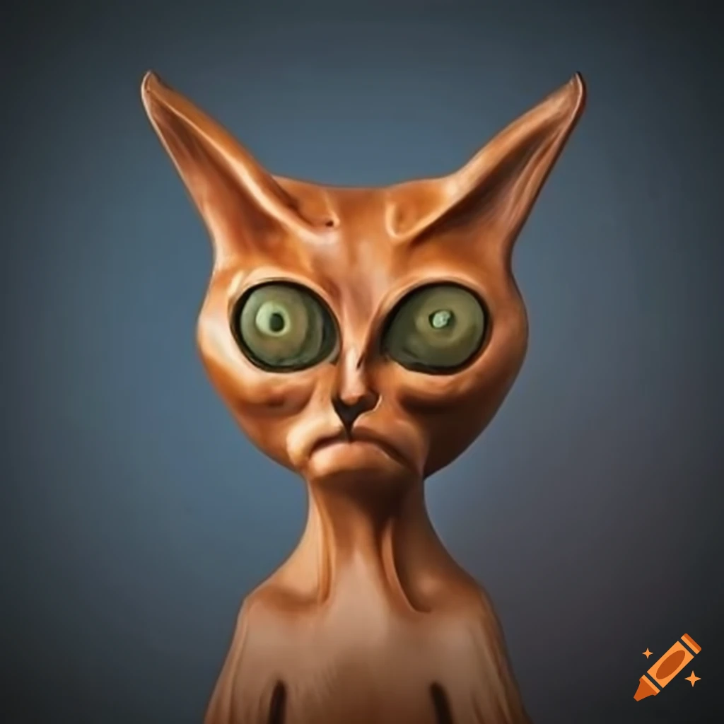 Cat with unique walnutshaped head on Craiyon