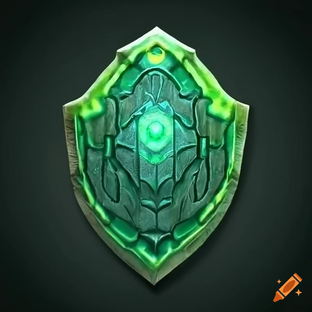 Green dragon scales shield artifact