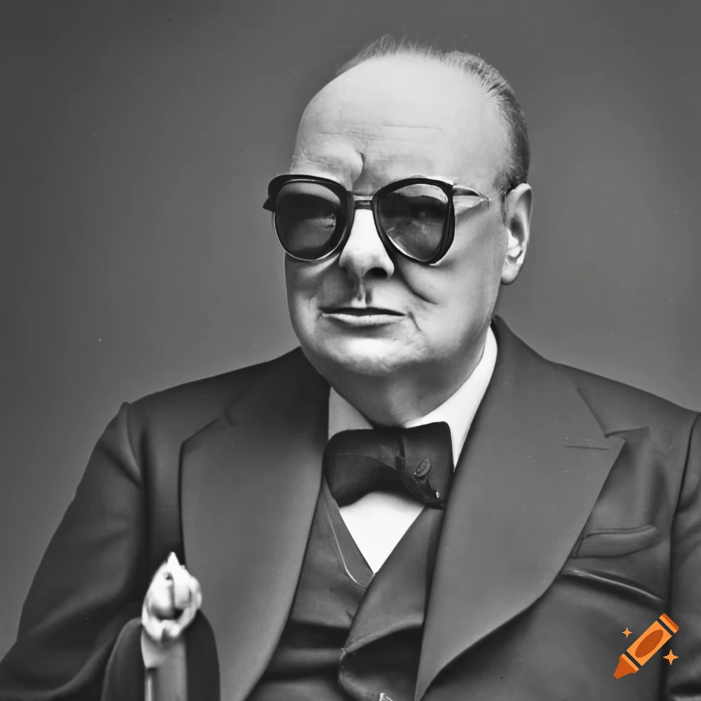 Image of winston churchill wearing sunglasses on Craiyon