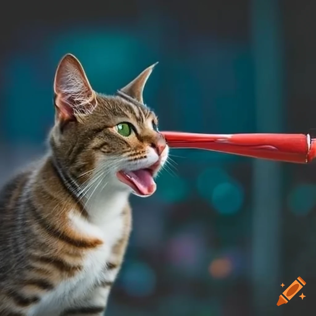 Cat swinging a baseball bat on Craiyon