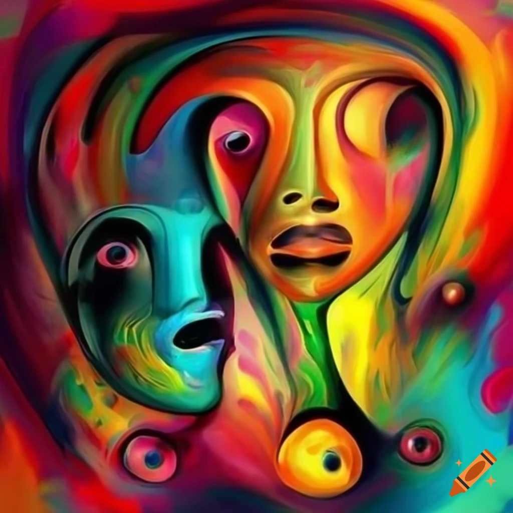 Abstract art representing different emotions on Craiyon