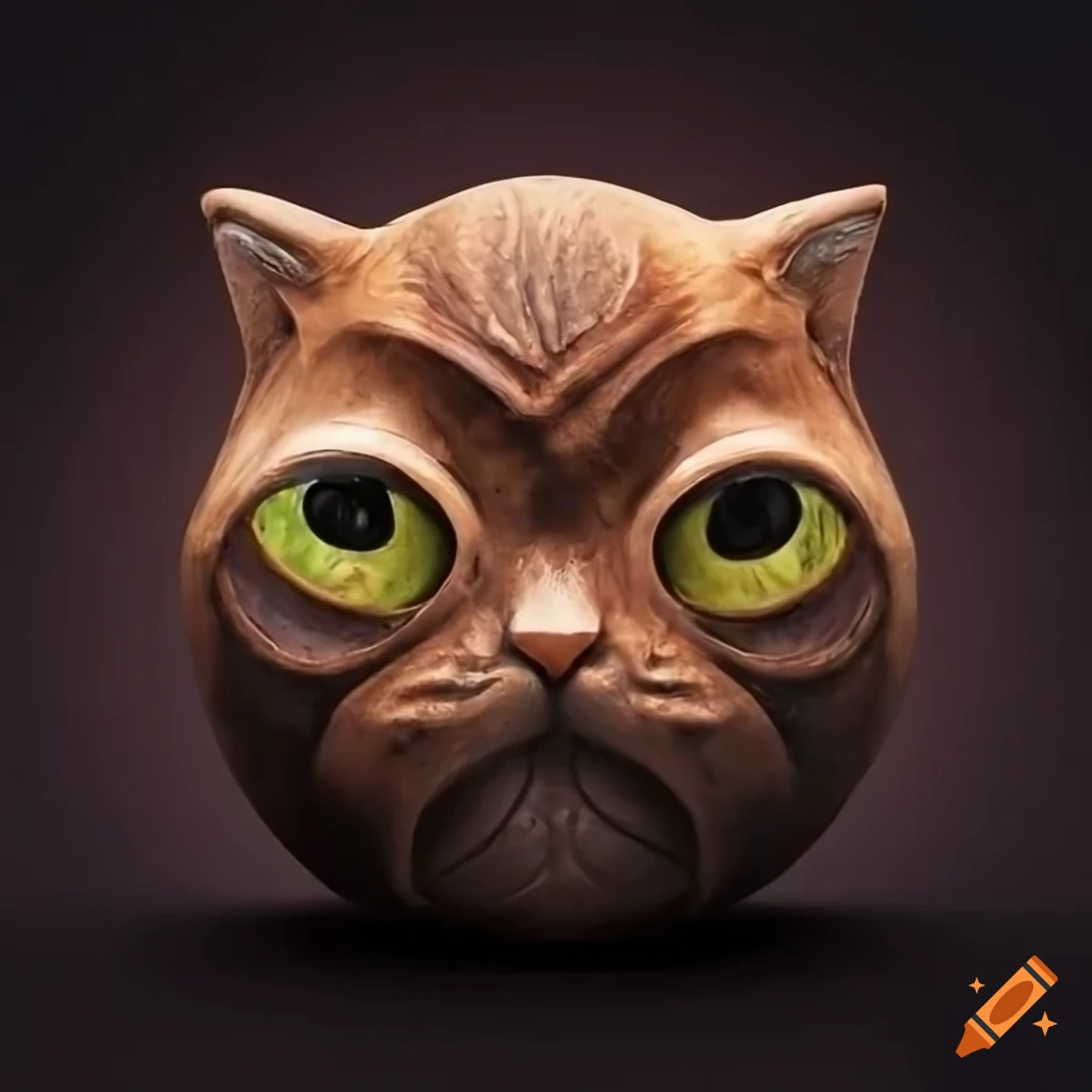 Cat with unique walnutshaped head