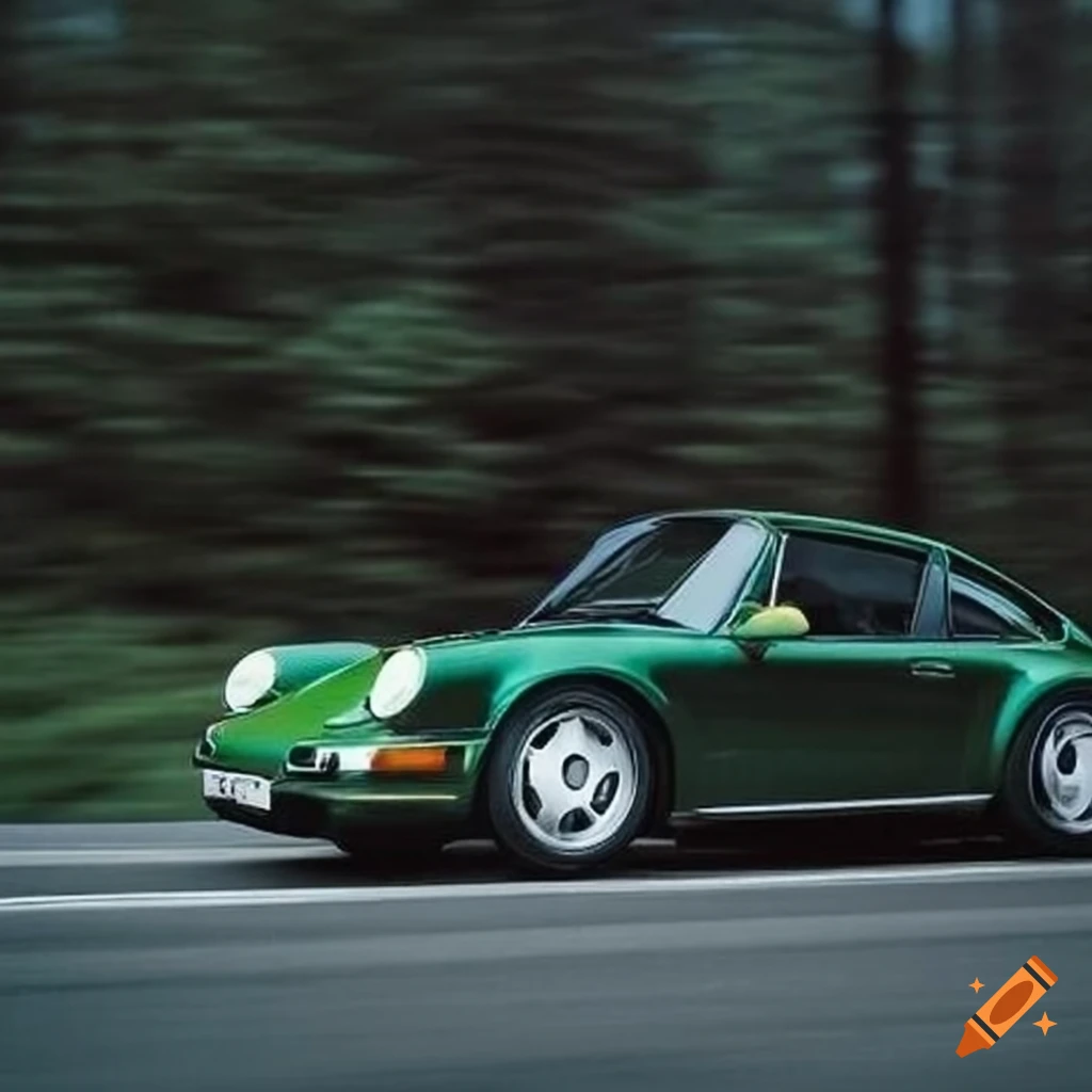 Porsche 911 original model targa turbo in frog green color