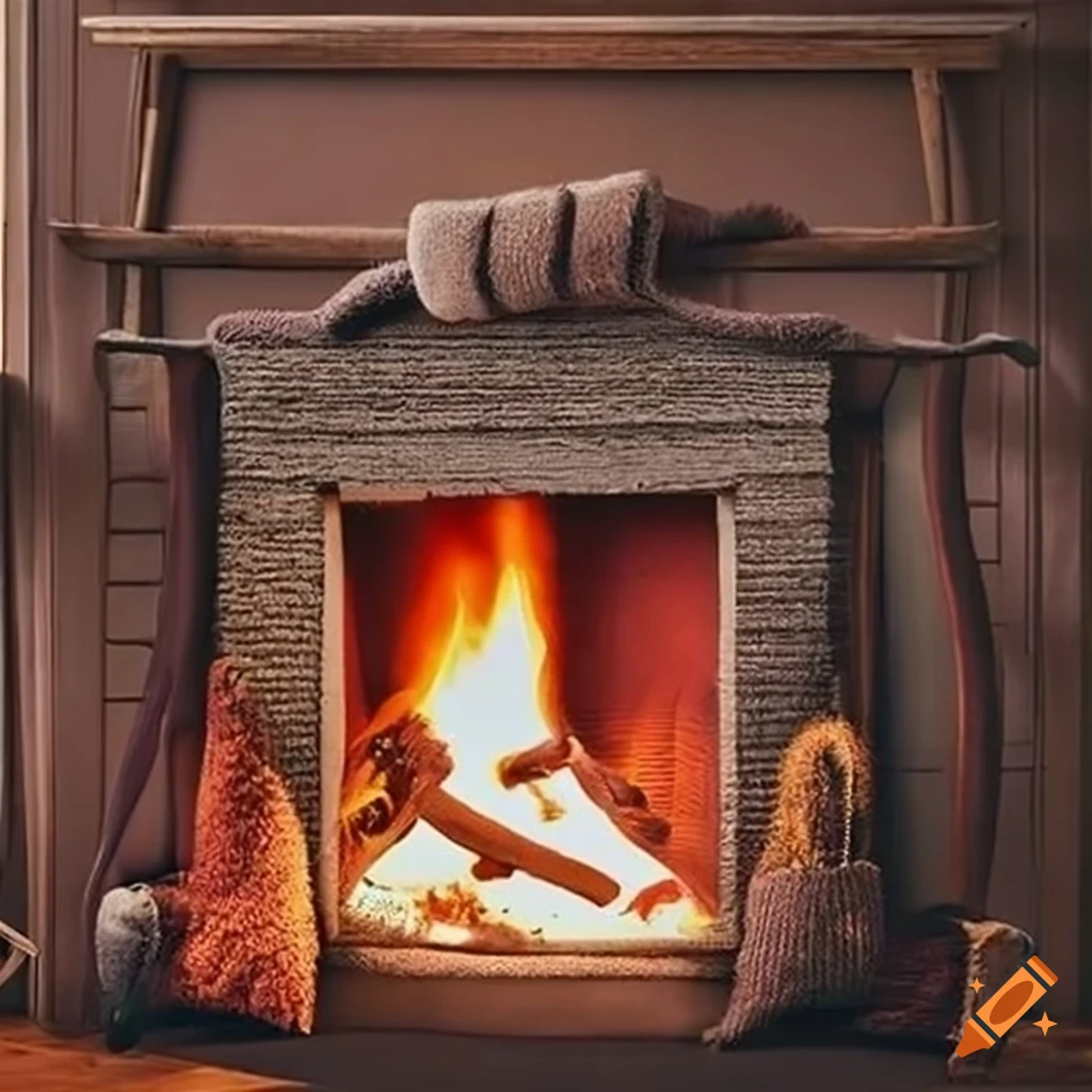 stockings hanging over a cozy fire