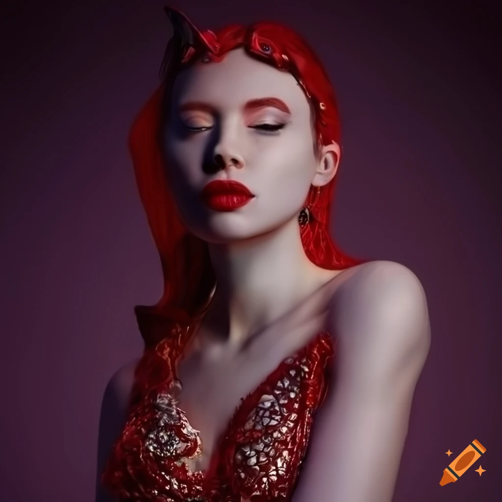 sculpted portrait of a girl in science fiction circus attire