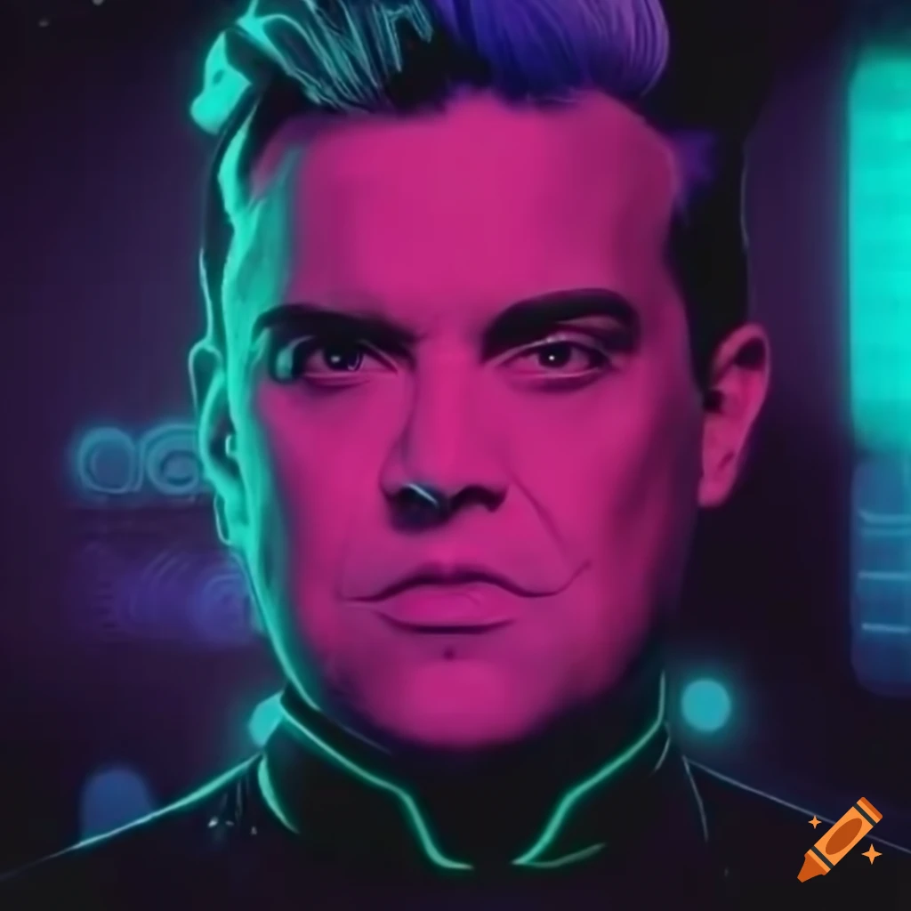 Robbie Rotten In A Synthwave Aesthetic
