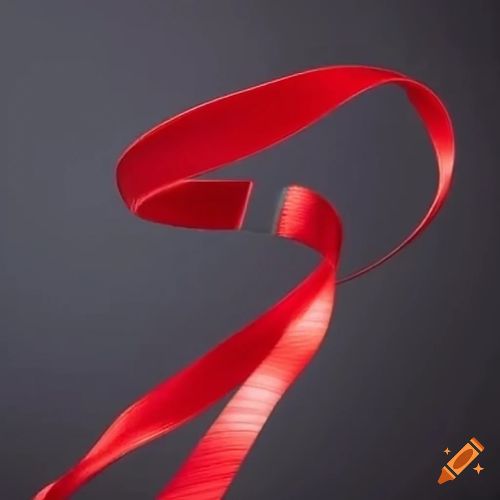 Abstract red ribbon spiraling down on Craiyon