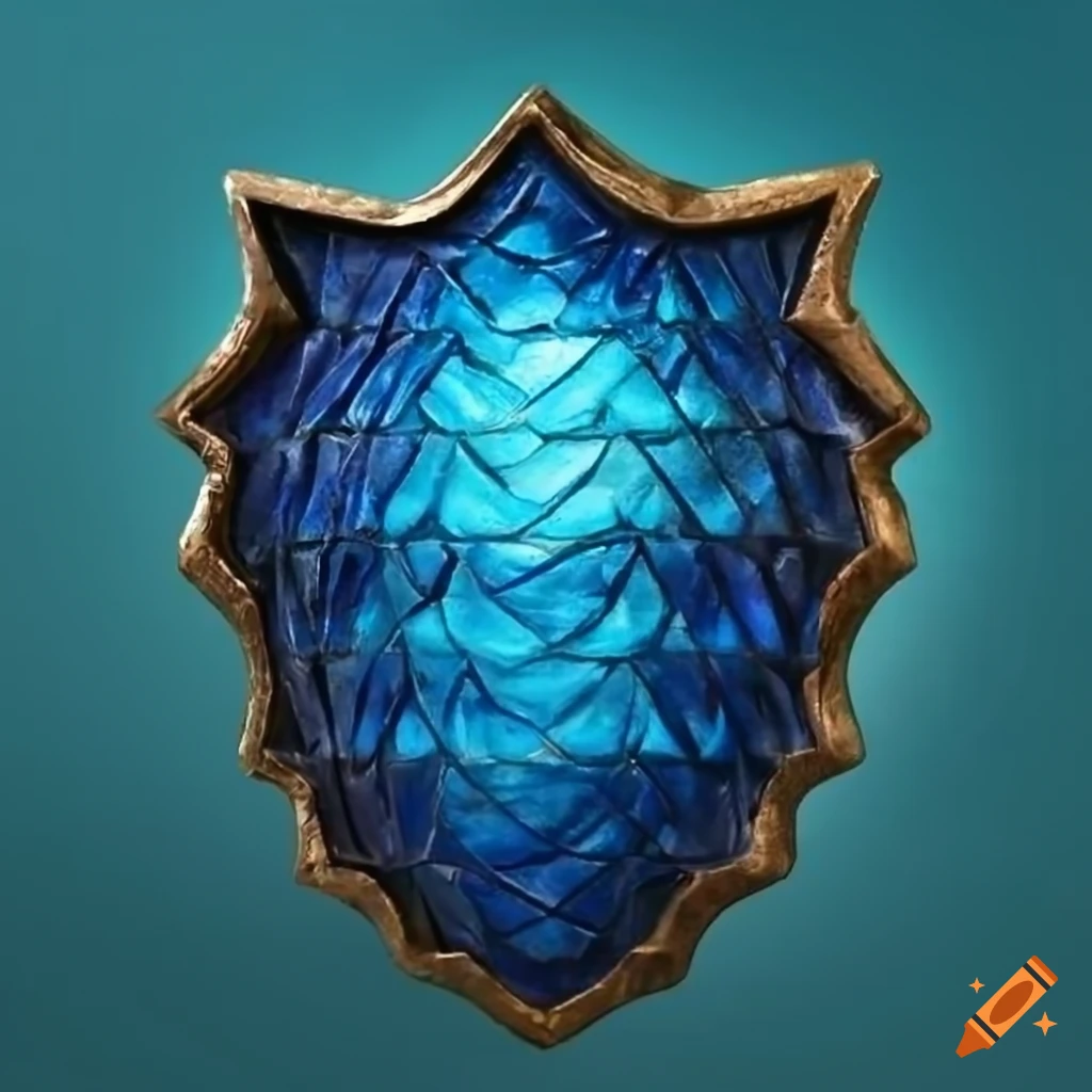 Blue dragon scales shield artifact on Craiyon