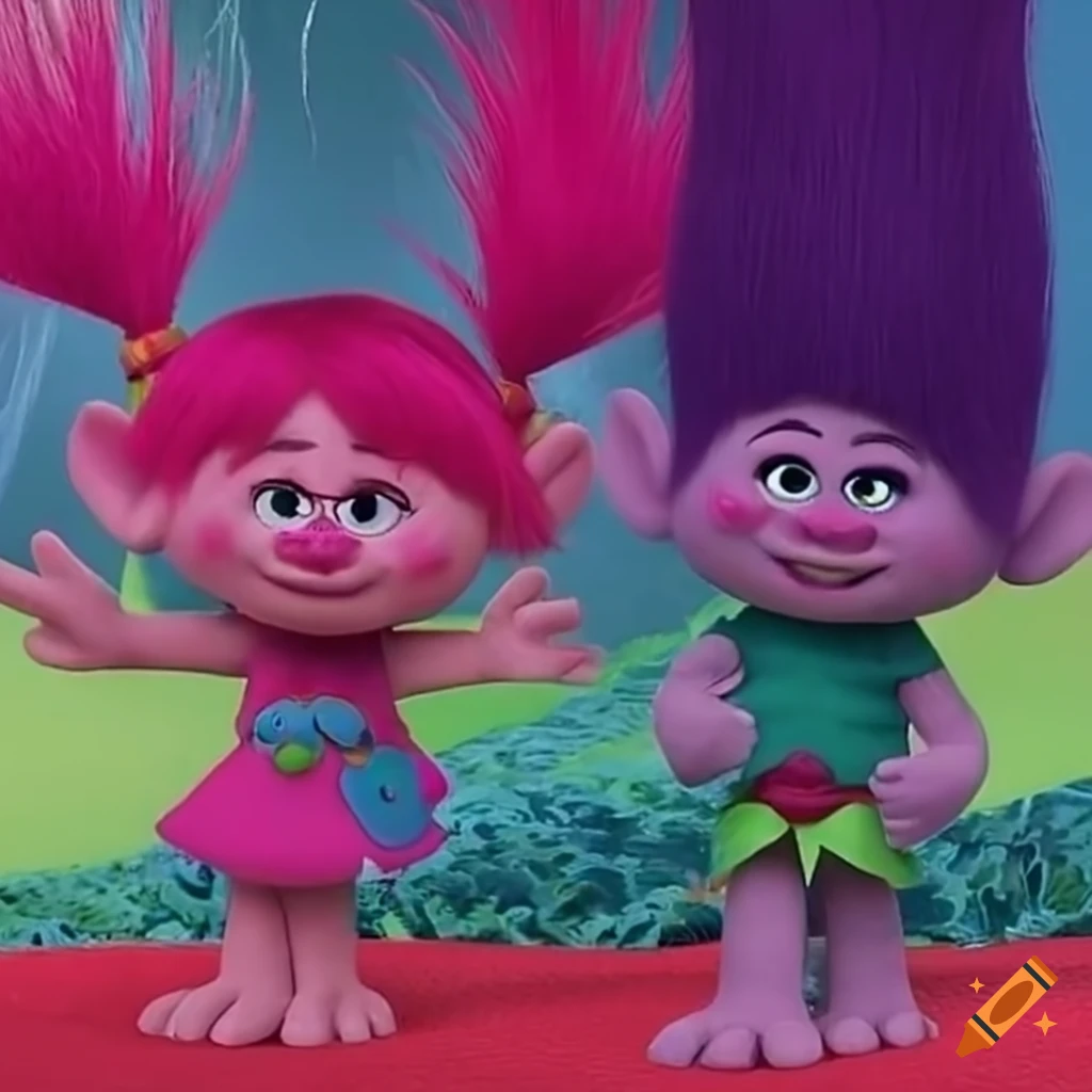 Screenshots from the trolls movie on Craiyon