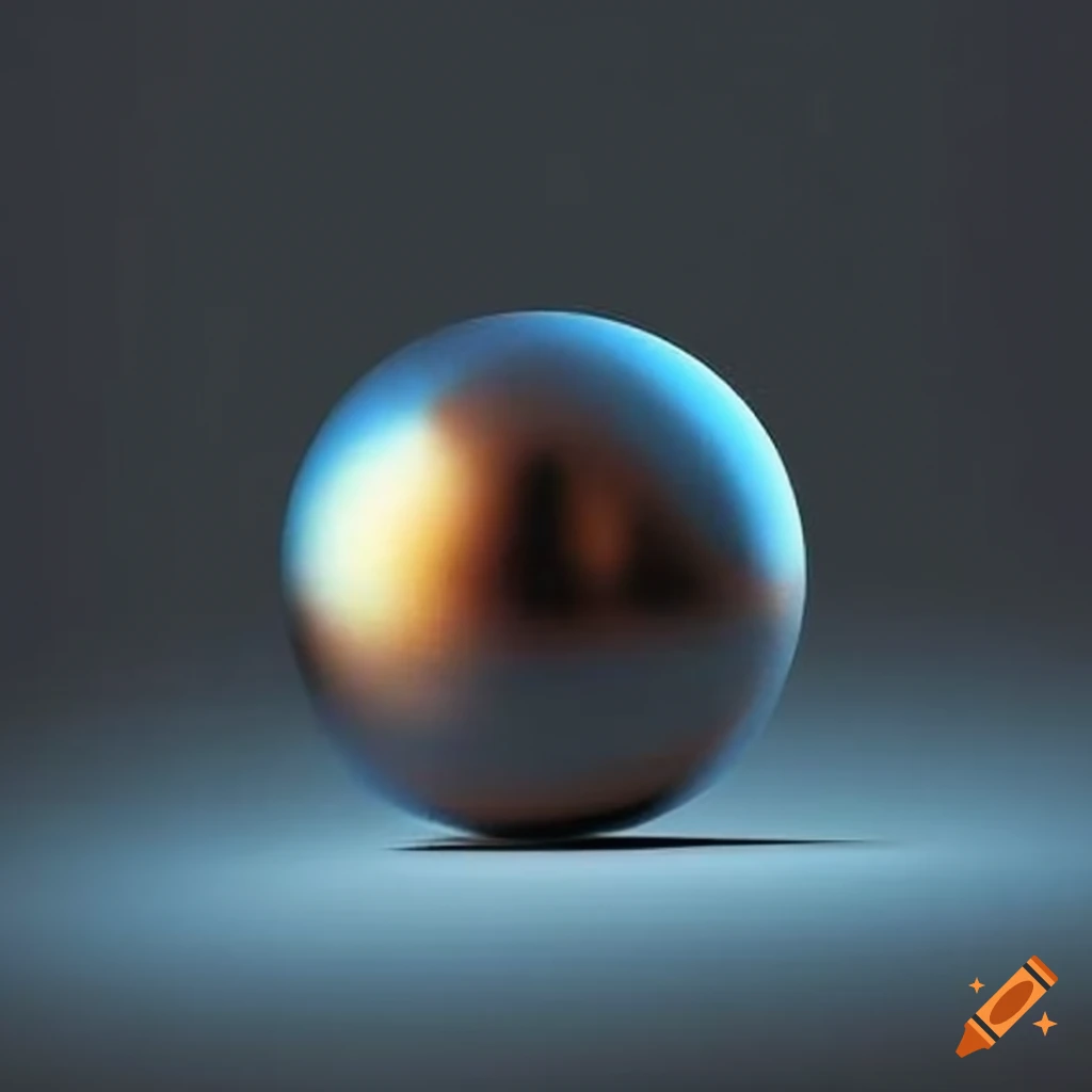 Spherical liquid metal ball on Craiyon