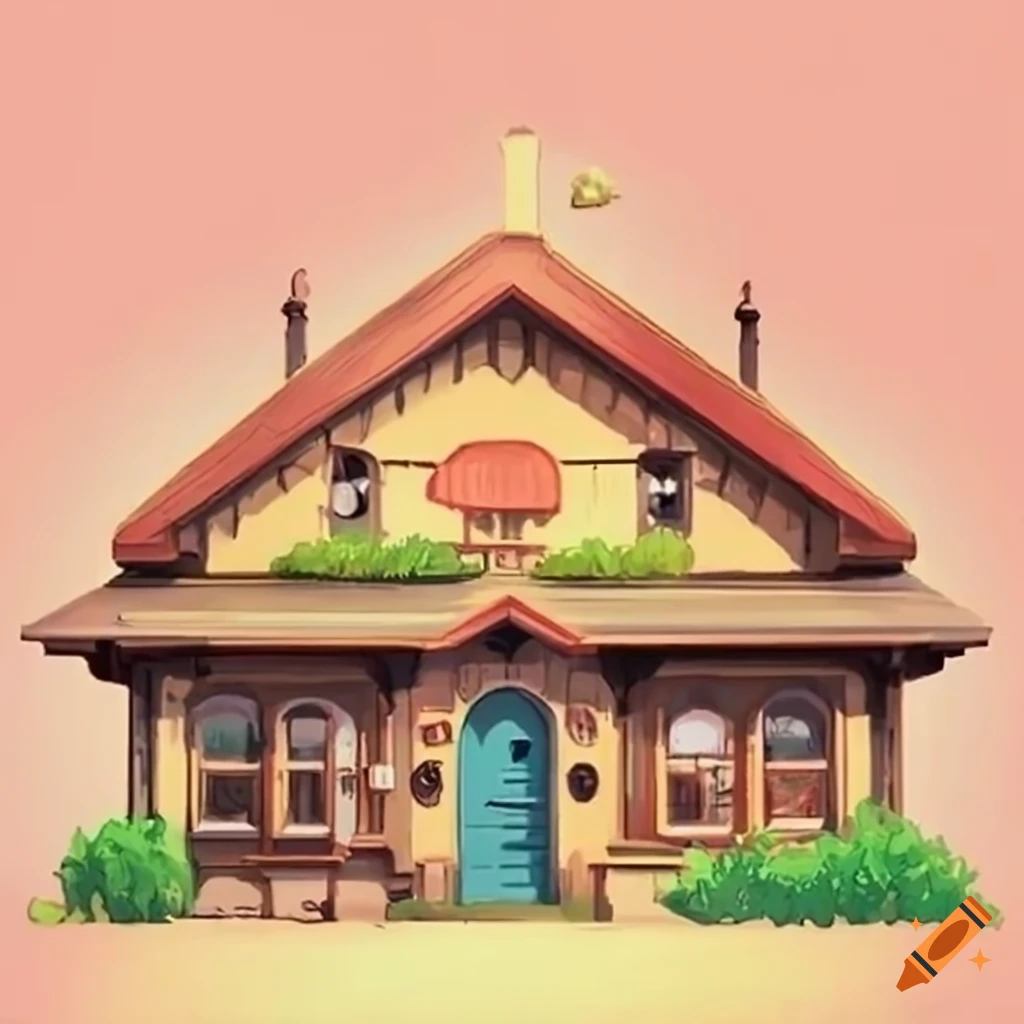 front view of a cute small train station