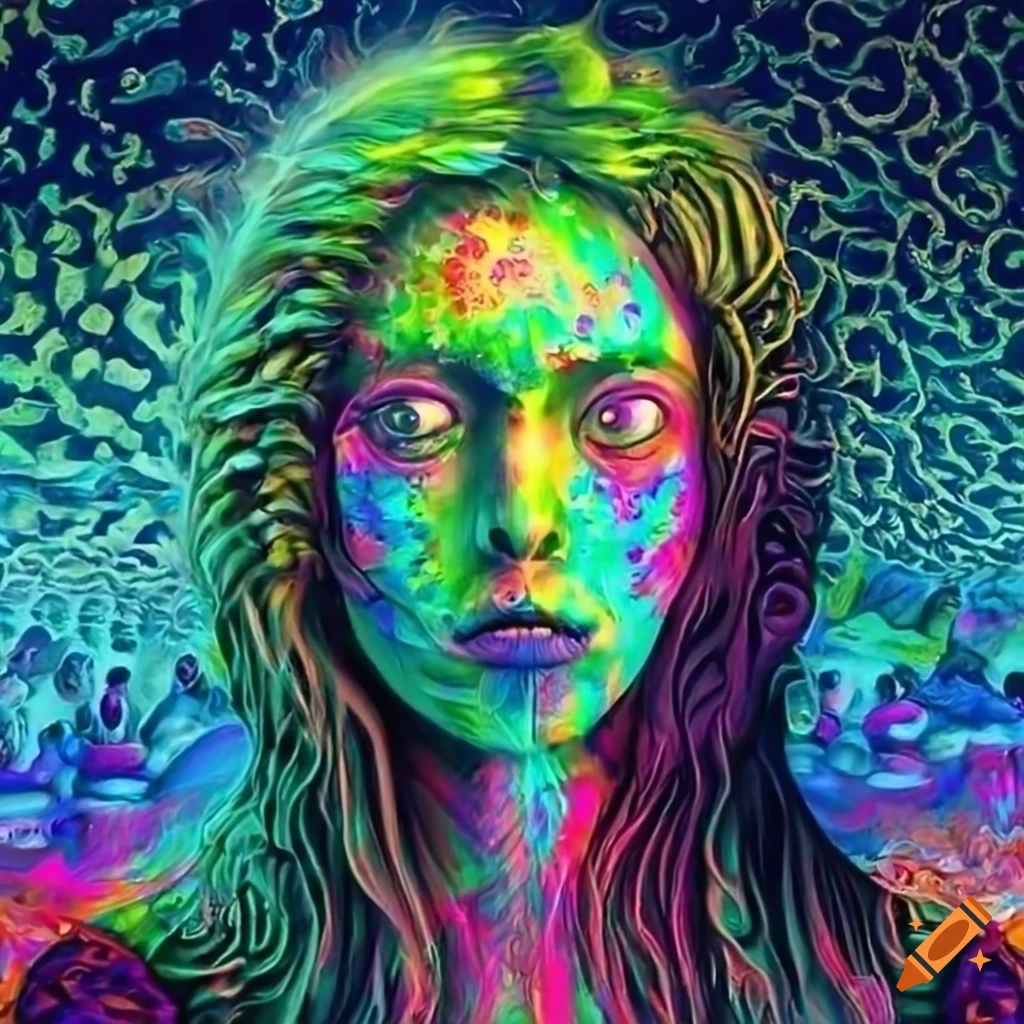 psychedelic art with the phrase "out of sight out of mind"