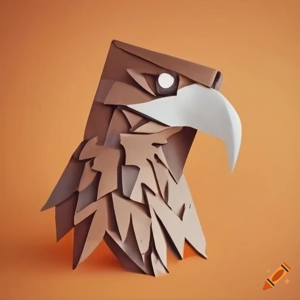 recycled cardboard folder in the shape of an eagle