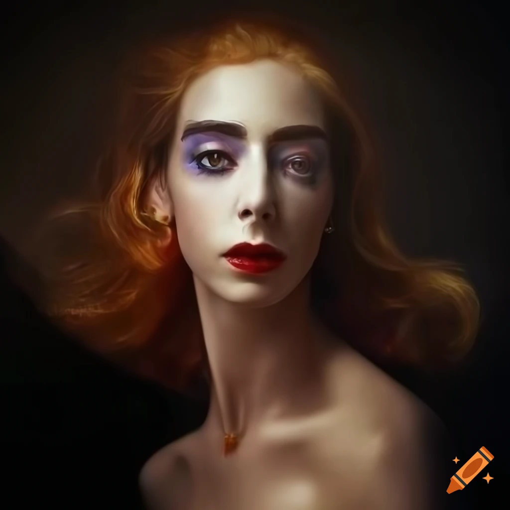 sculpted vogue female portrait in surreal style