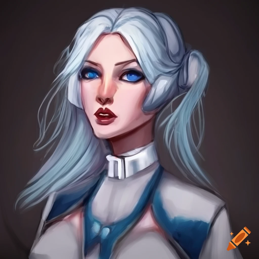 sketch of Camille as Princess Leia from Star Wars