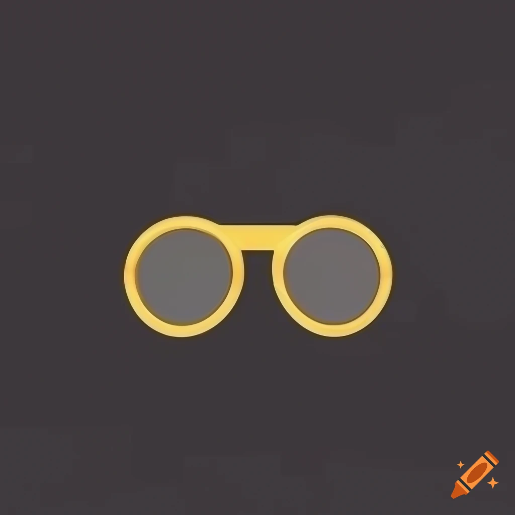 Gold glassy ai vr glasses logo icon