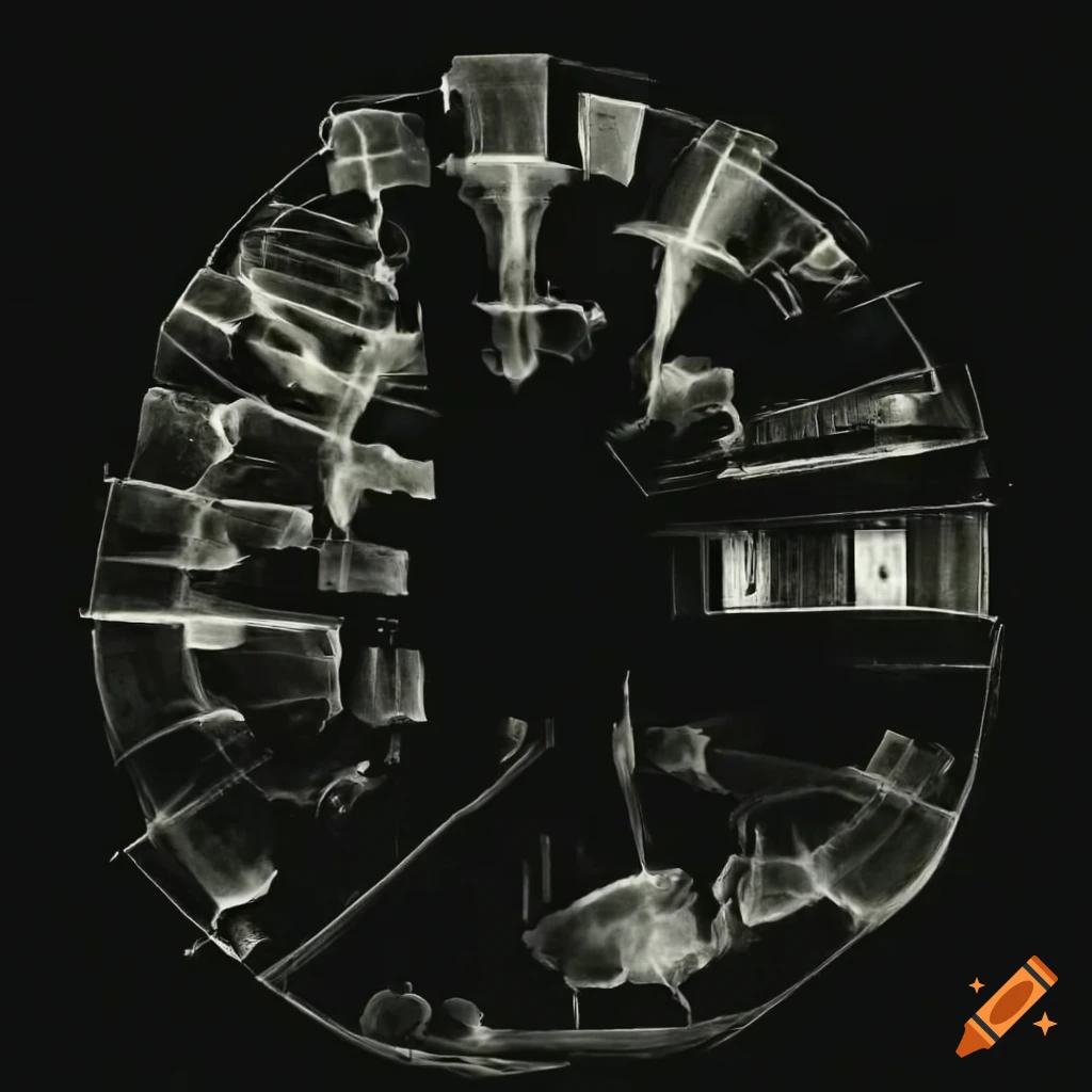 Monochrome xray artwork by yves tanguy on Craiyon