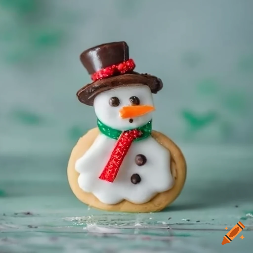 Christmas snowman-shaped cookie