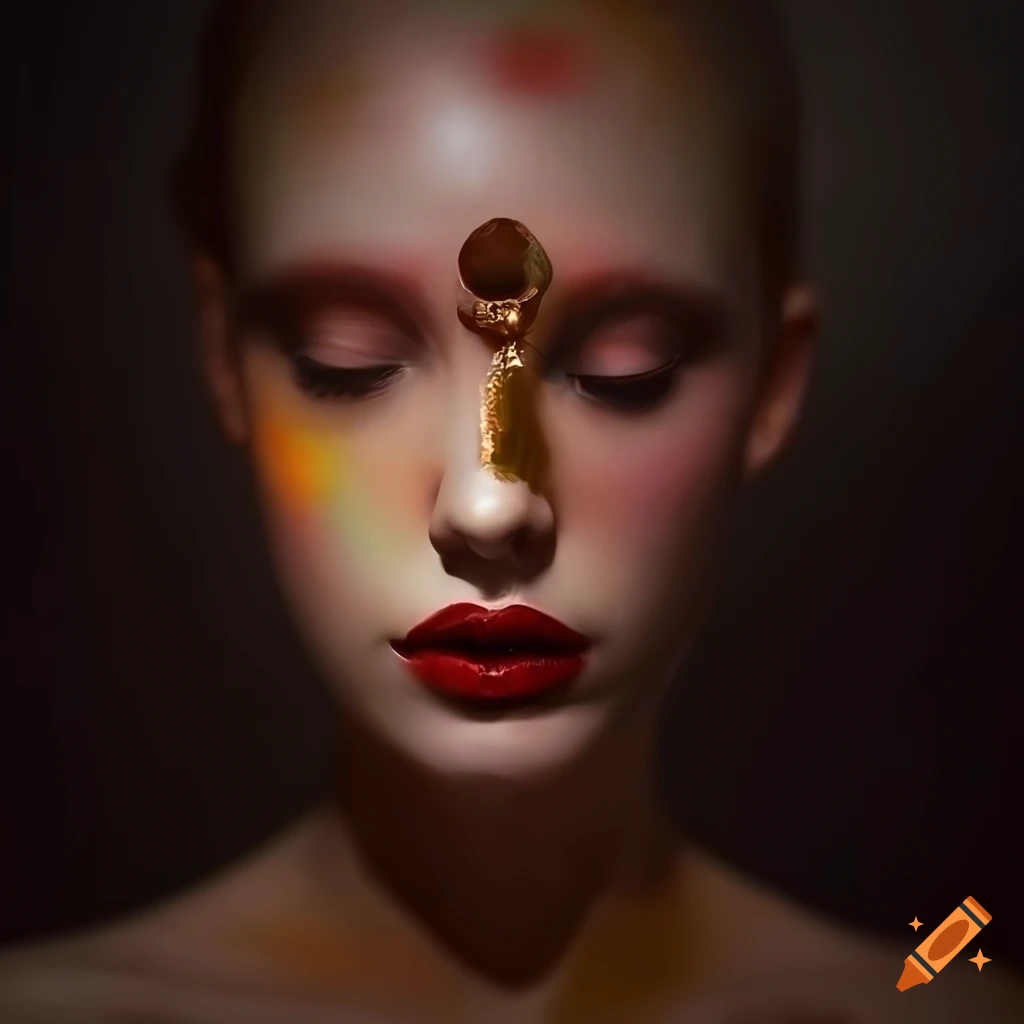 sculpted vogue female portrait in surreal style