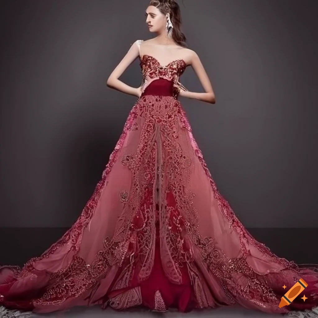 elegant evening gown with exquisite embroidery and jewels
