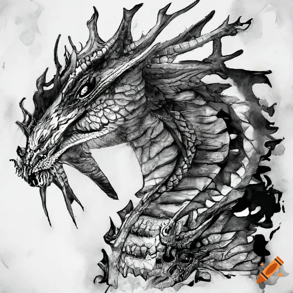 Illustration of a majestic american dragon on Craiyon