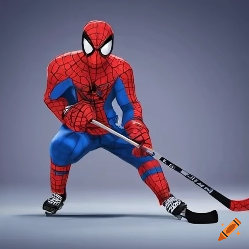 Spiderman Playing Hockey Spiderman Playing Hockey