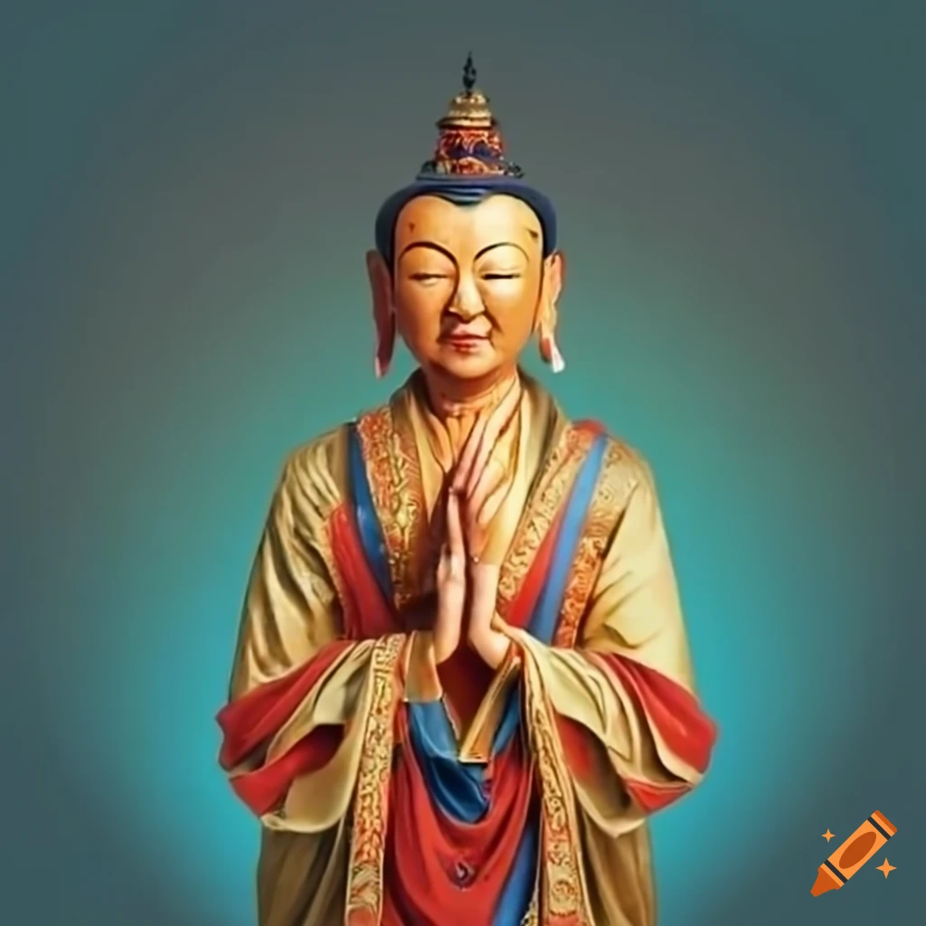 Tibetan greeting with folded hands and bowing