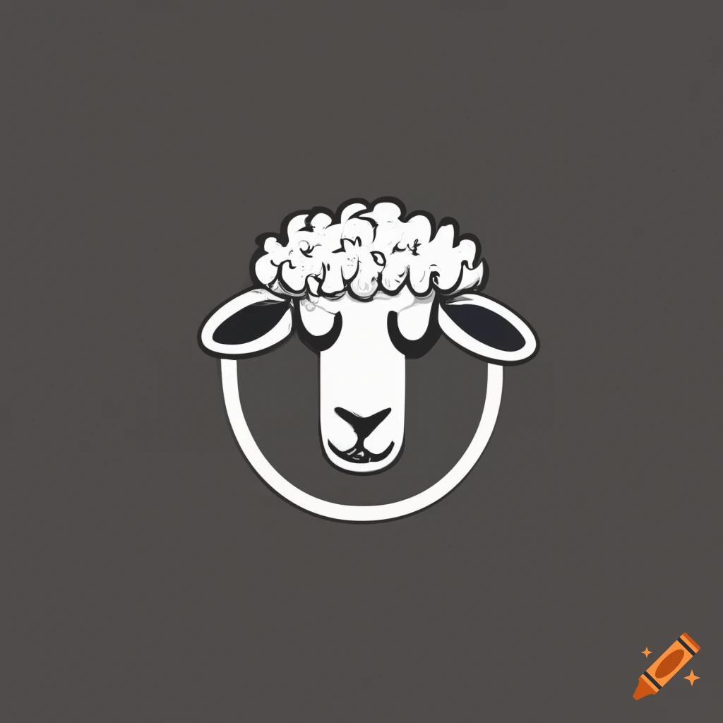 Corporate logo design of a lamb's head on Craiyon