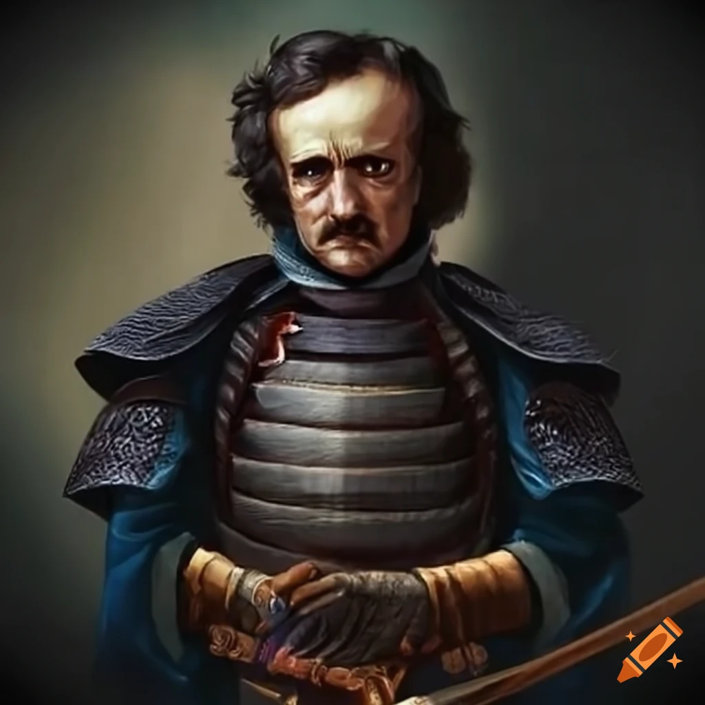 Edgar allan poe in kendo armor