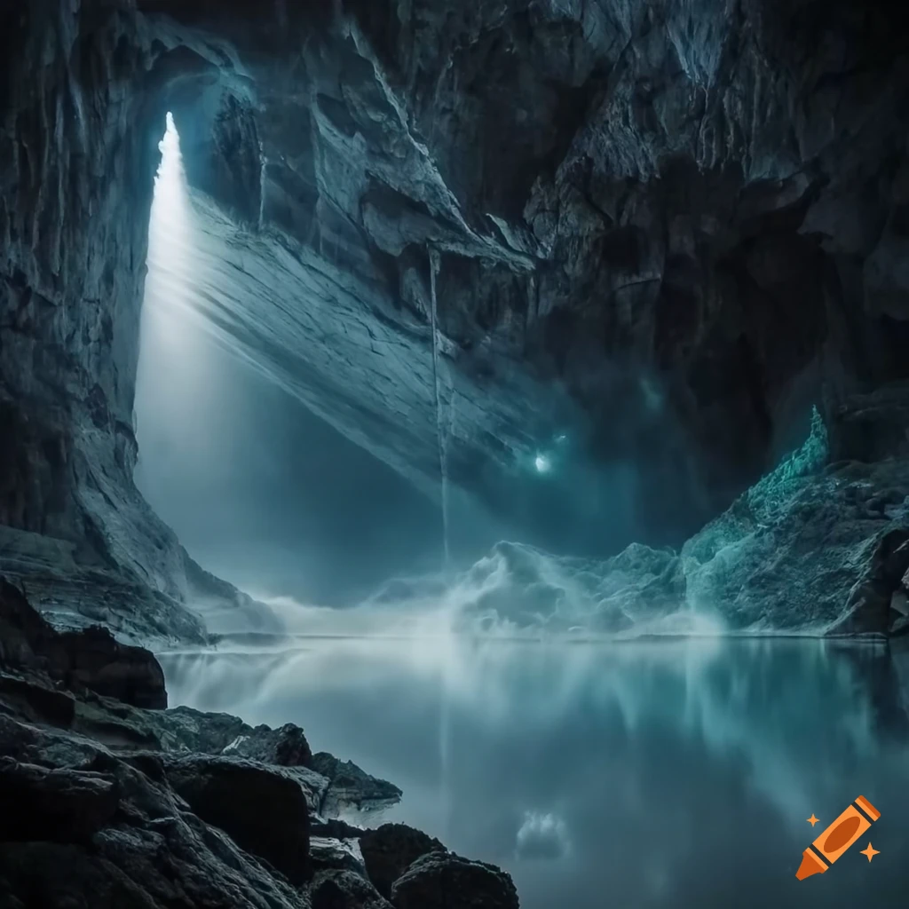 cave with dramatic lighting
