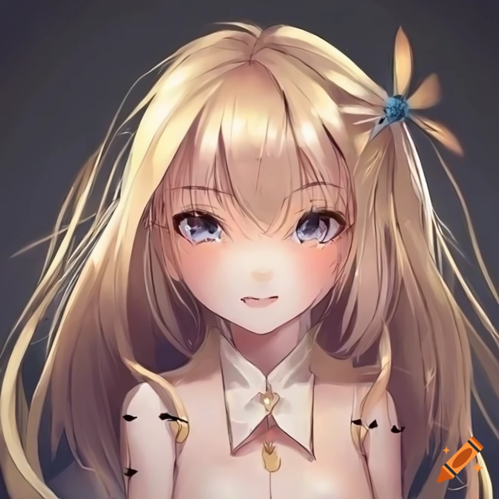 Detailed illustration of a cute blonde anime girl on Craiyon