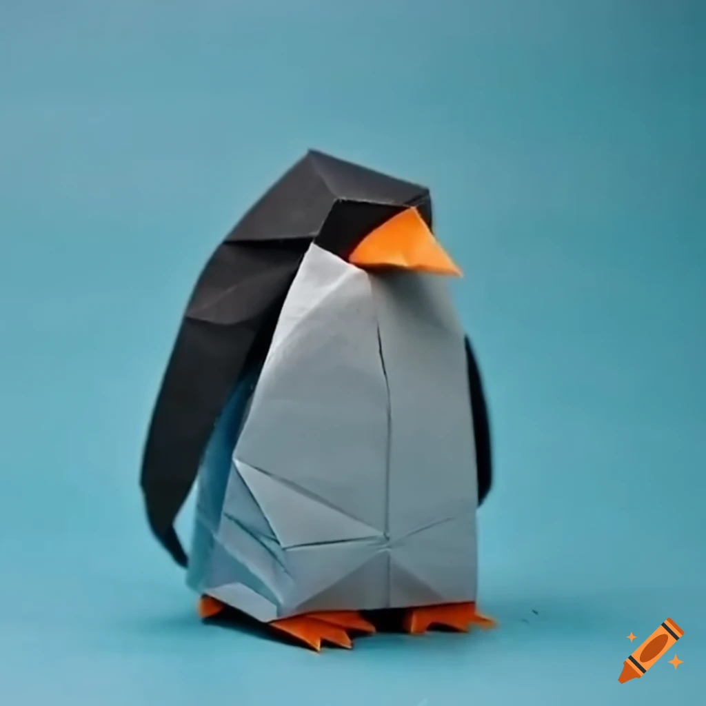 Origami penguin face made of paper on Craiyon