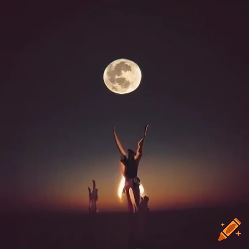 People dancing on the moon