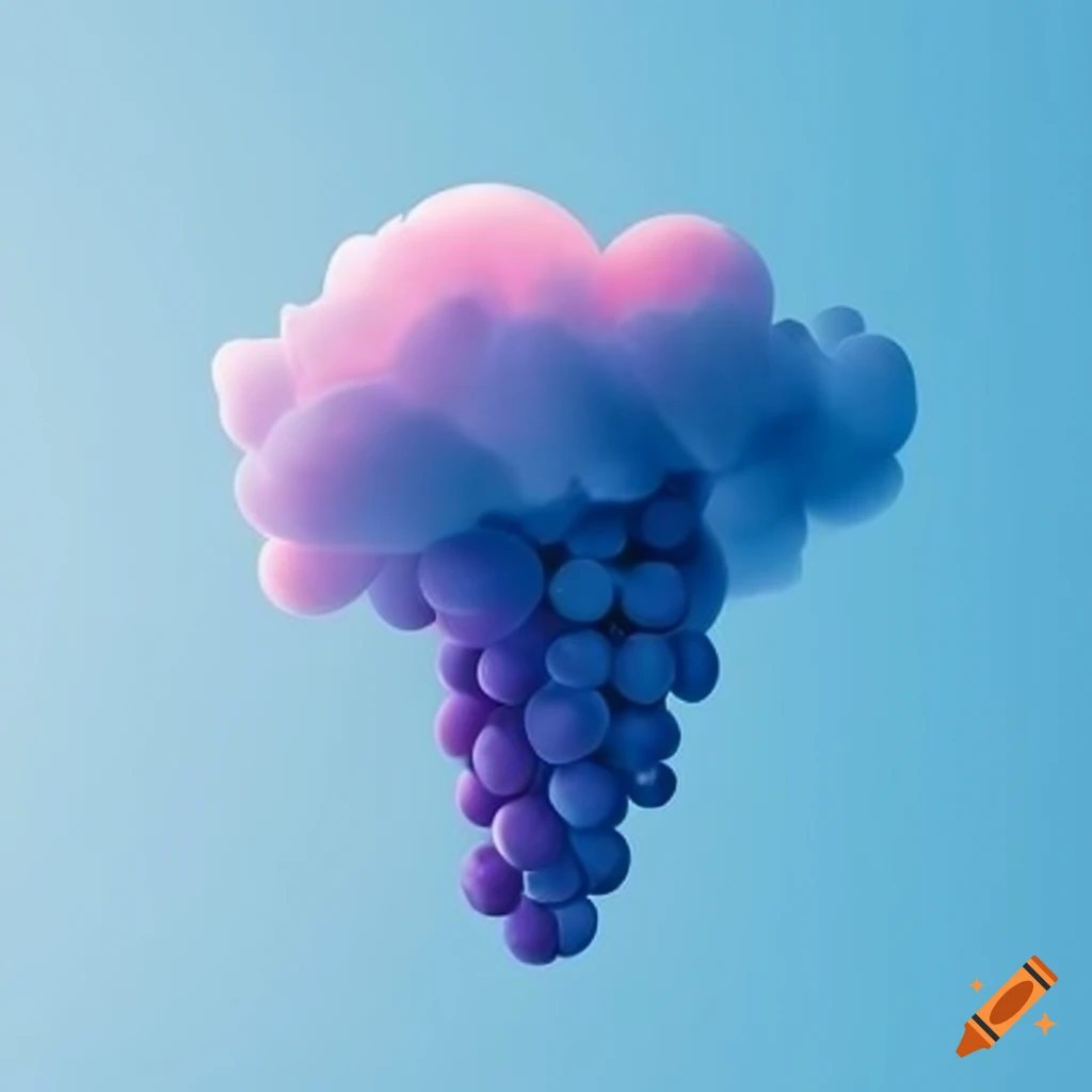 grape-shaped clouds in the sky