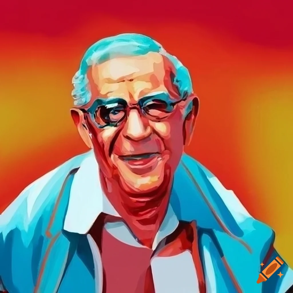 Peter max style portrait of vince lombardi