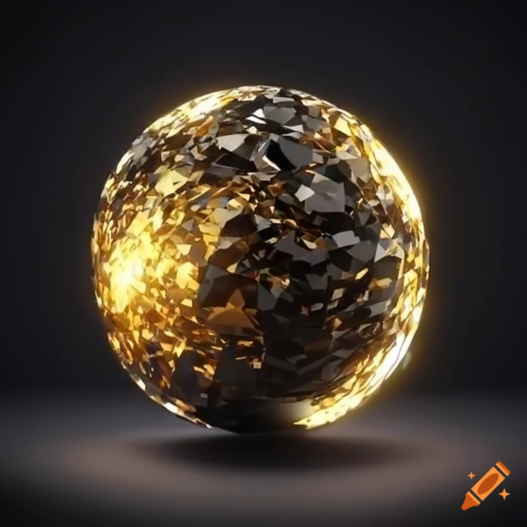 Black diamond and gold sphere