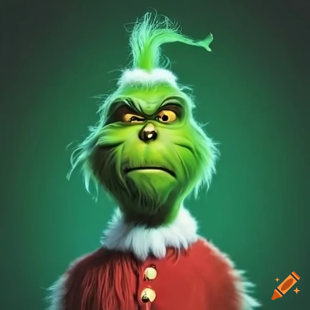 The grinch with a surprised expression