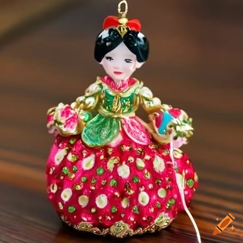 Chinese princess ornament with strawberries