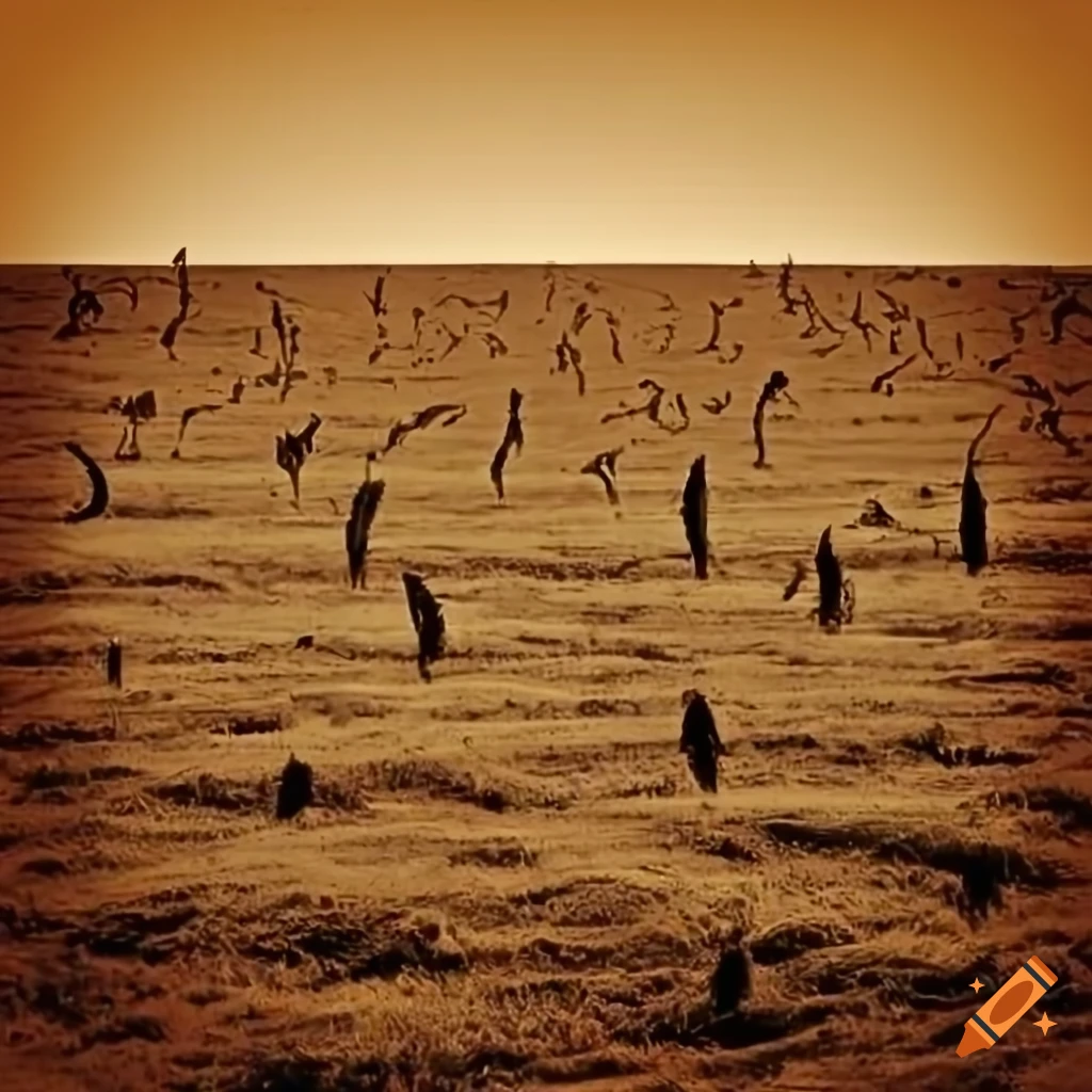 sepia photo of desolate corn fields