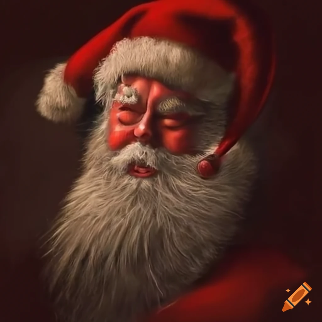 funny image of Santa Claus sleeping