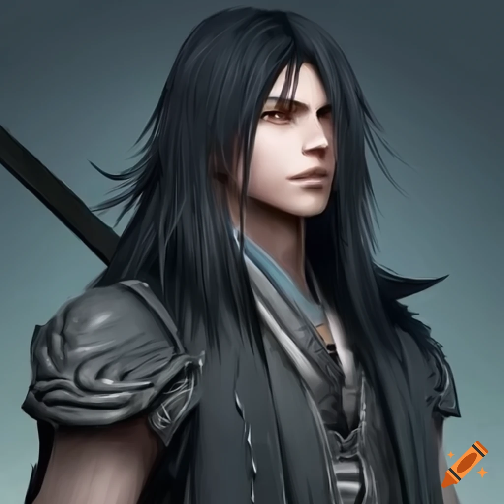 illustration of a male character inspired by Final Fantasy