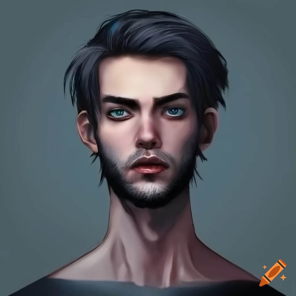 portrait of a man with shoulder length hair and beard