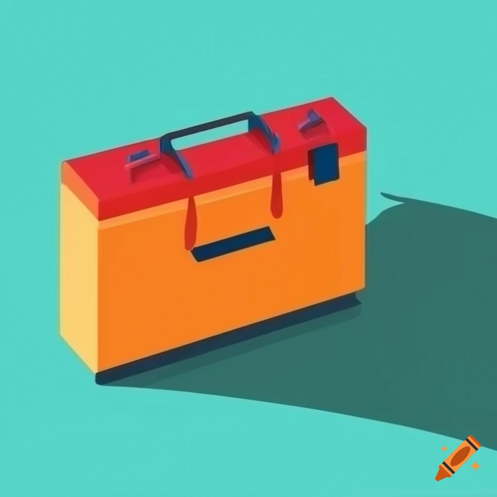 Colorful and minimalistic vector of a toolbox
