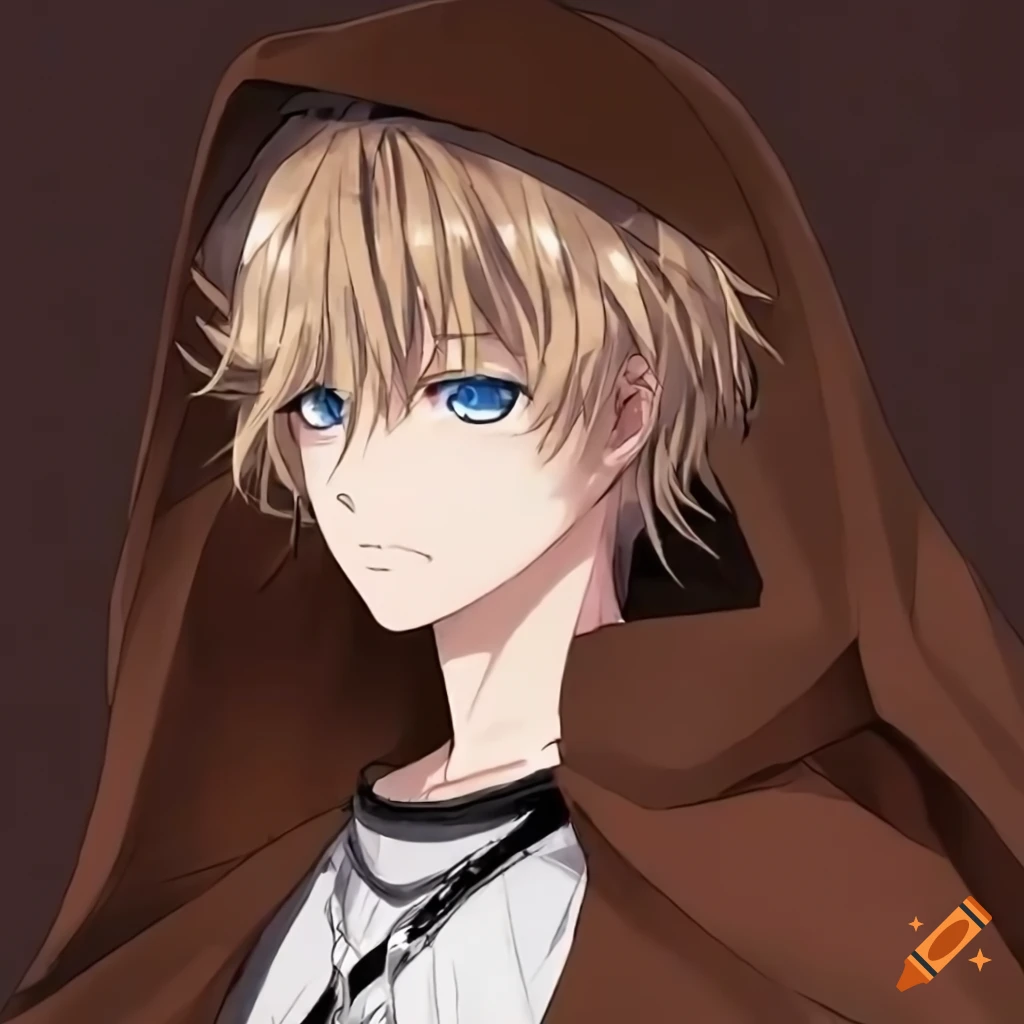 Anime young man with blonde hair and blue eyes on Craiyon